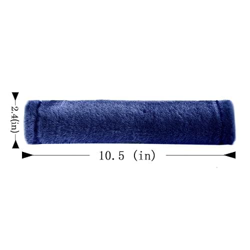 Amooca Soft Faux Fur Universal Fit Seatbelt Cover Car Truck SUV Airplane Seat Belt Shoulder Pad for Carmera Backpack Straps Neck Cushion Protector 2 Pack 10.5in Dark Blue thumbnail 5