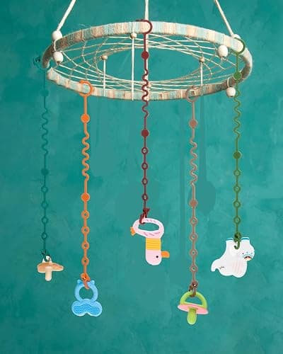 LittleHugs Toy Straps for Baby, Adjustable Toy Holder for Stroller Accessories, Silicone Baby Tether Pacifier Clip, No Throw Baby Travel Essential Leash for High Chair, Car Seat (6-Pack) thumbnail 2