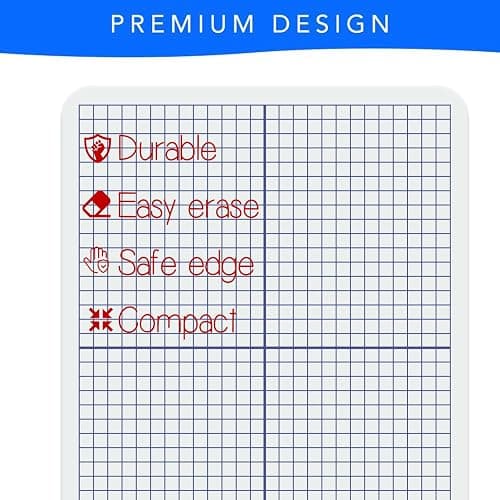 Grid Whiteboard, 9 x 12 Graph Board, 2 Pack Double Sided Dry Erase Board for Students and Kids thumbnail 4