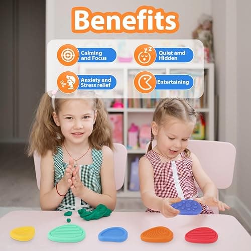 Fidget Toys Sensory Stone for Kids:Textured Soft Worry Stone for Autism Kids Calming - Fidget Stress Toys for Students Anxiety Relief -Social Emotional Feelings Toys-Texture Sensory Fidget Toy(6Pcs) thumbnail 4