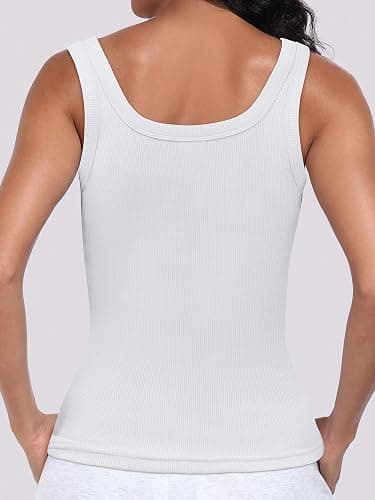 ANRABESS Womens Sleeveless Scoop Neck Tank Top Ribbed Fitted Summer Basic Slim Cute Tops 2025 thumbnail 5