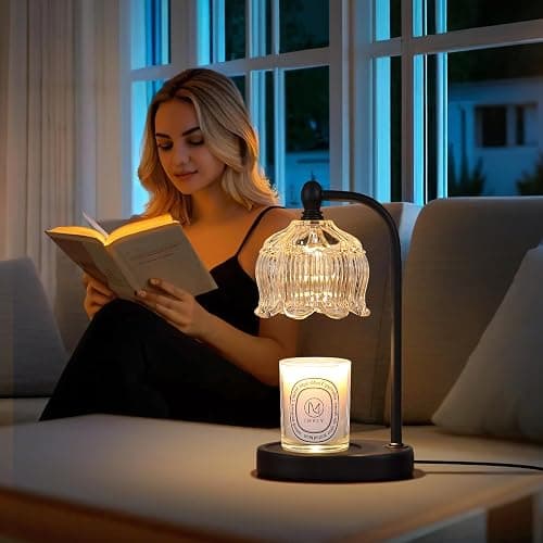 MEIXISUE Black Candle Warmer Lamp with Timer and Dimmer,Flameless Wax Melt Warmer for Jar Candles with 2 Bulbs,House Warming Gifts,Mother's Day/Birthday/Christmas Gifts for Mom/Wife,Home Decor thumbnail 5