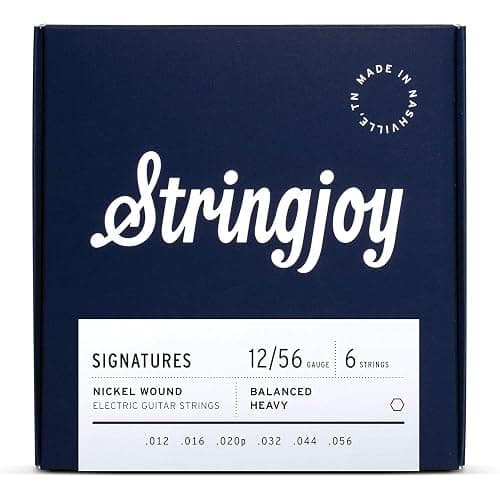 Stringjoy BAL12 Signatures Nickel Wound Guitar Strings, 12-56 Balanced Heavy Gauge, Electric Guitar Strings for Enhanced Tone, Guitar Strings Electric 6 String Set - Image 1