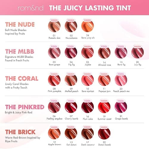 rom&nd THE JUICY LASTING TINT 01 Pomelo Skin - K-Beauty Candied Gloss Lip Stain for Plump, Hydrated, Long-Lasting Shine thumbnail 5
