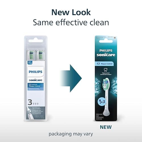 Philips Sonicare C2 Plaque Control - Genuine Replacement Electric Toothbrush Heads, White, 3 Pack, HX9023/65 thumbnail 2