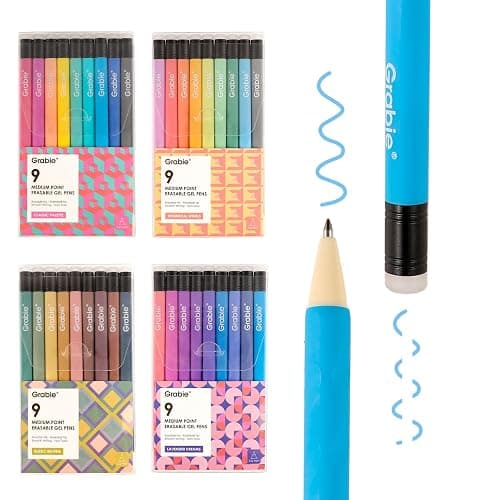 Grabie Erasable Gel Pens, 36 Colors Erasable Pens, Make Mistakes Disappear Colored Pens, Assorted Color Inks for Drawing Writing Planner,Gel Pens for Coloring - 36 - Image 1