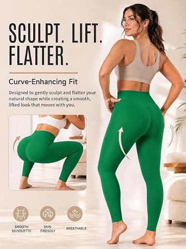 Blue Breath Leggings for Women High Waisted, Buttery Soft Yoga Pants, Non See Through Light Tummy Control Athletic Pants thumbnail 5