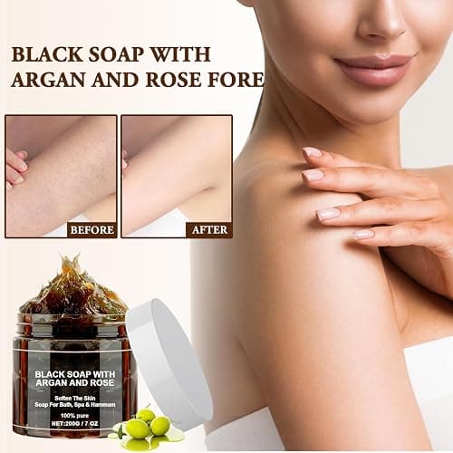 Morocco Black Soap With Argan And Rose, Morocco Black Beldi Soaps, Blacks Soap Bar Exfoliating Soaps, Moroccan BlackSoap Hammam, Moroccos Body Scrub with Exfoliating Glove (1) thumbnail 6