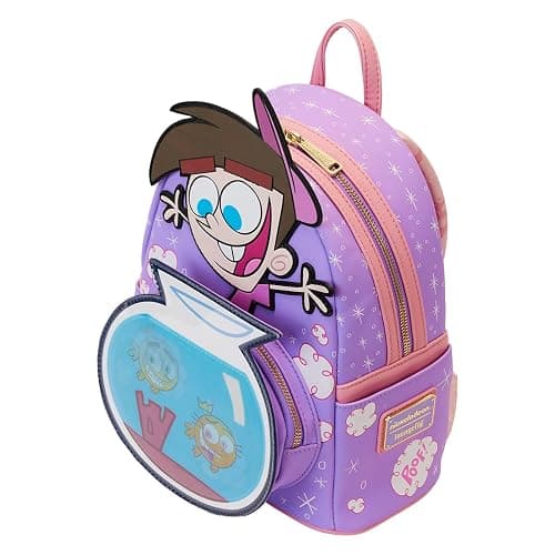 Loungefly Nickelodeon: Fairly Odd Parents Lenticular Timmy Turner with Fishbowl Cosmo and Wanda Mini-Backpack, Amazon Exclusive thumbnail 3