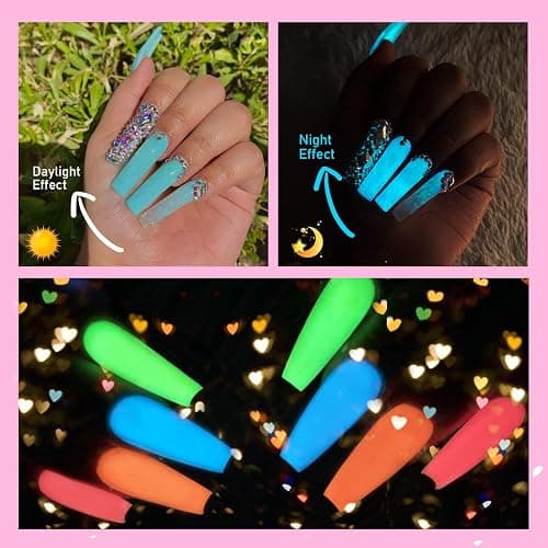 SAVILAND Glows in The Dark Gel Nail Polish Set - 12 Halloween Colors Luminous Neon Nail Gel Polish Set Soak off U V/LED Glow Effect Nail Polish for DIY Nail Art Design Holiday Gifts for Women thumbnail 2