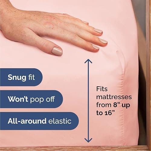 Queen Size 4 Piece Sheet Set - Comfy Breathable & Cooling Bed Sheets Set - Hotel Luxury Bedding for Women, Men, Kids, Teens, Boys & Girls - Deep Pockets, Soft and Wrinkle Free - Oeko-Tex - Baby Pink - Queen - 33 - Baby Pink thumbnail 3