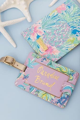 Lilly Pulitzer Vegan Leather Passport Holder, Cute Passport Cover, Travel Wallet with Credit Card Slots, Swizzle In thumbnail 8