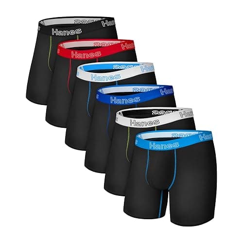 Hanes Men's Underwear, Stretch Cotton Boxer Briefs for Men, Moisture-wicking, Multi-Pack - Image 1