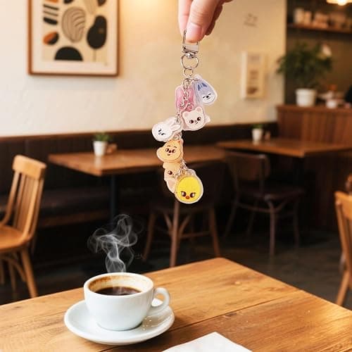 SKZZ Cartoon Keychain Cute Acrylic Keyring Personalized Keychains Animal Pendant Sk-z Backpack Pendant Keyring for Stray Fans Gifts thumbnail 5