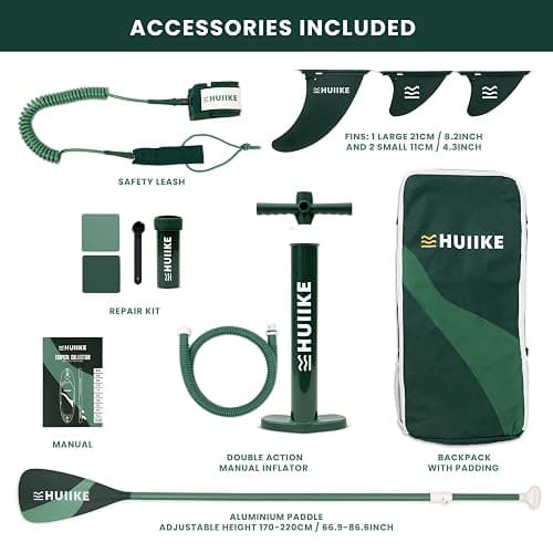 HUIIKE Stand Up Paddle Board for Adults with Accessories Included, Oar, Fins, Pump. Inflatable Sup Board Great Stability and Resistance. 10’ x 33" x 5.9", Maximum Load 286 lb thumbnail 3