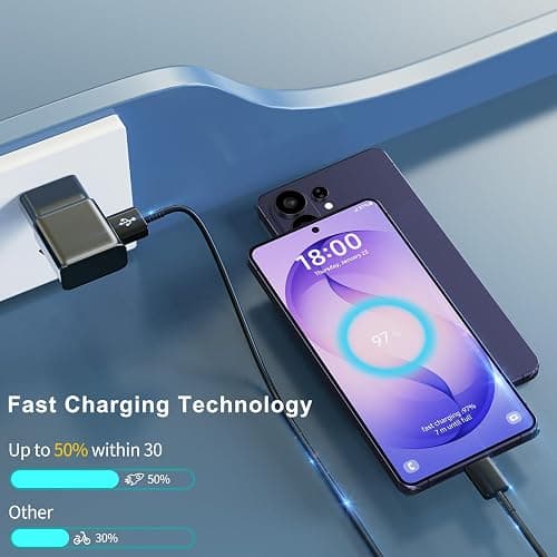 Phone Charger Android Type C 10 FT USB to USB C Charging Cable Fast Charger for Samsung Galaxy S10/S10e/S10+/S9/S9+/S8/S8+/S23/S22/S21 Ultra/S20//S25/S26/S24/Note 20/Note 10/Note 9/Note 8 thumbnail 2
