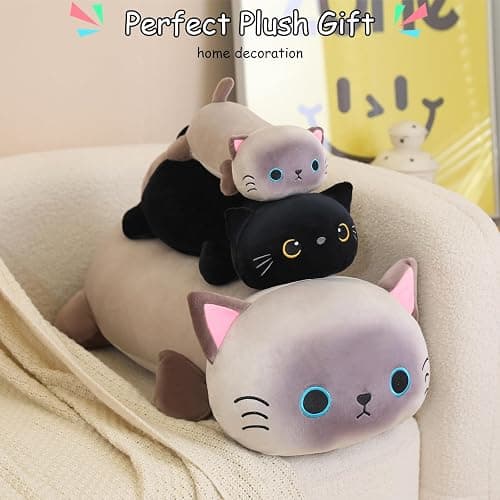 SQEQE Weighted Siamese Cat Plush, Weighted Siamese Cat Stuffed Animal, Cute Plushies Soft Pillow Toy Gift for Kids Adults 23.6 Inch, 3.1 Lbs thumbnail 7