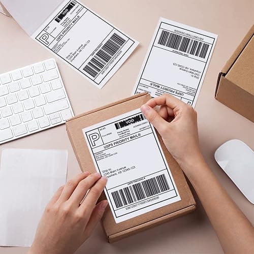 9527 Product Fanfold 4 x 6 Direct Thermal Labels White Perforated Shipping Labels, 500pcs per Stack,1 Stack thumbnail 2