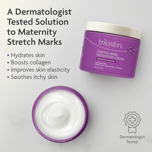 TriLASTIN Stretch Mark Cream for Pregnancy - Pregnancy Stretch Mark Prevention & Pregnant Belly Cream & Belly Oil for Pregnant Women - Paraben Free 4 Fl Oz, Citrus Scent thumbnail 3