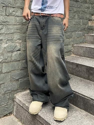 HUNGSON Baggy Jeans Wide Leg Jeans, Loose Fit Denim Jeans thumbnail 7