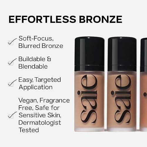 Saie Dew Bronze - Hydrating Liquid Bronzer Stick For a Sun Kissed Glow - Liquid Contour Stick Infused with Nourishing Skin Care Ingredients - Sculpted Face Makeup Essential - Sand (0.4 oz) thumbnail 5