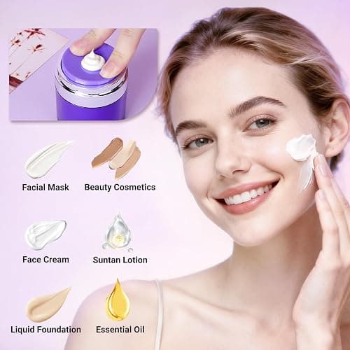 Segbeauty 1.7oz Airless Lotion Dispenser Travel Jars for Creams, 3pcs Refillable Purple Travel Size Containers Pump Bottles, 50ml Vacuum Liquid Jar Empty Toiletry Bottles, Skincare Makeup Pump Jar thumbnail 4