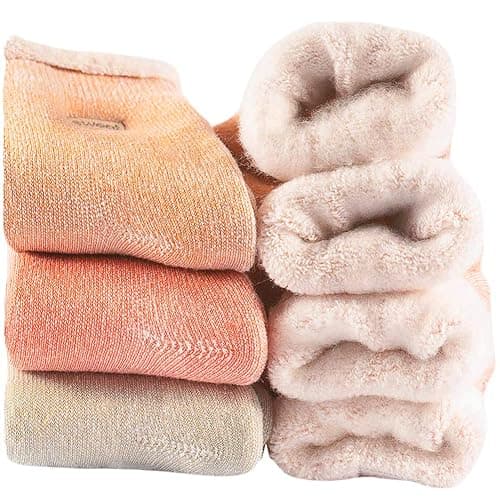 Yoicy Womens Super Thick Wool Socks - Soft Warm Comfort Casual Crew Winter Socks (Pack of 3-5), Multicolor - Image 1