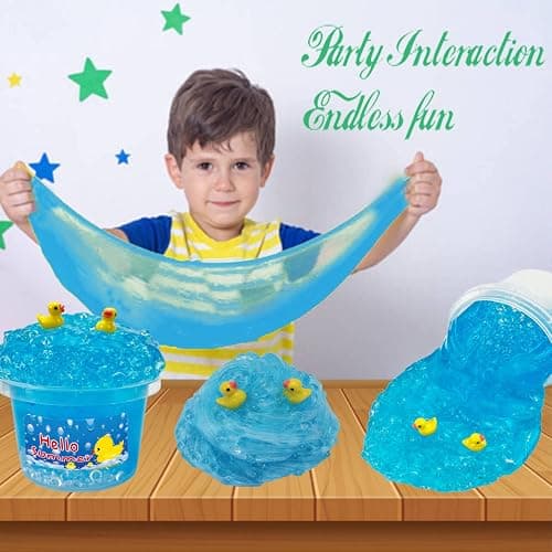 Charming Blue Crunchy Fishbowl Bead Slime,Super Soft and Non-Sticky, Great for Birthday Gifts for Girl and Boys,Party Favors,Christmas Stocking Stuffers thumbnail 4