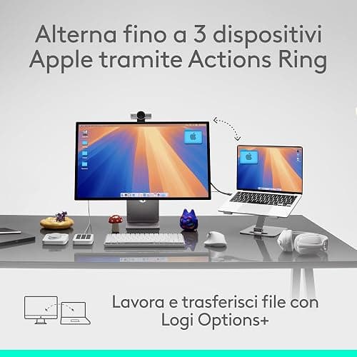 Logitech MX Master 4 per Mac, mouse Bluetooth ergonomico con feedback aptico a prestazioni avanzate, scorrimento ultraveloce, ricarica USB-C, macOS, iPadOS, Windows - Nero siderale thumbnail 10