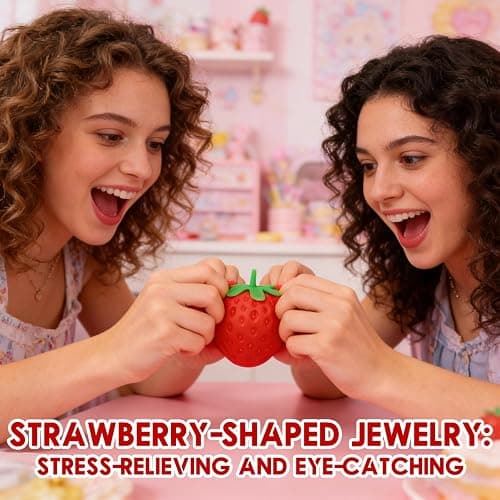 2PCS Squeezable Strawberry Toy, Realistic Slow Rise Pressure Relief Toy, Soft Squishy Party Favor for Adults thumbnail 7