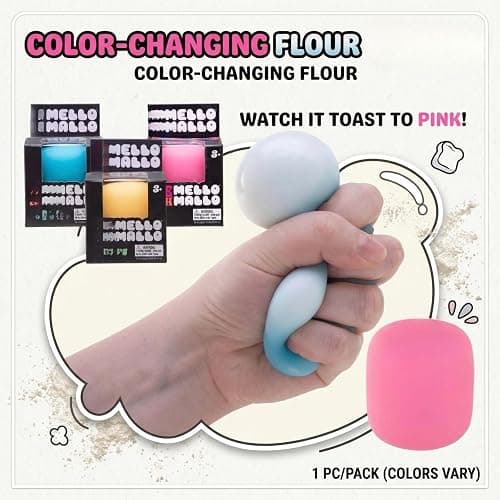 Giant Dough Balls Cylinder Color-Changing Stress Balls Soft Slow Rising Squishy Squeeze Ball - It Changes Color in Sunlight Pink thumbnail 6