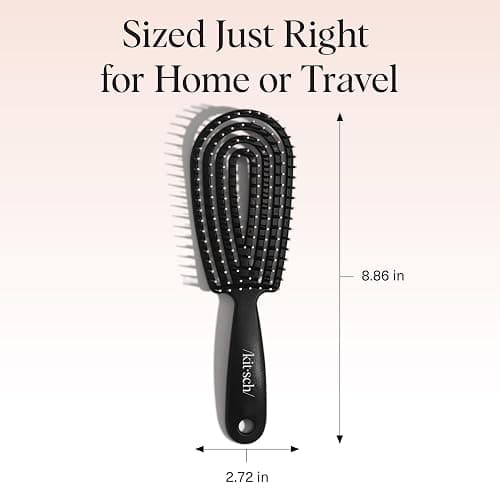 Kitsch Detangler Brush – Flexible Curly Hair Brush for Women, Men & Kids | Detangling Hairbrush with Bendable Frame and Ultra-Smooth Bristles for Wet or Dry Strands - Black thumbnail 5