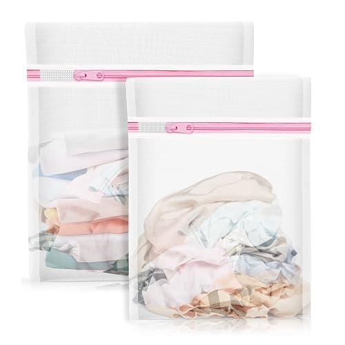 2PCS X-Large Heavy-Duty Mesh Laundry Bag: Ideal for Bulky Items - Wash & Store Down Jackets, Sheets, Sweaters | Multi-Purpose Lingerie Washing Bag for Delicates & Travel Storage,24X24’+20X24’ - Image 1