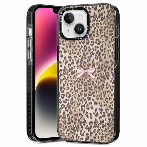 RUMDEY 2 Pack Cute Cheetah Print Phone Case for iPhone 13 / iPhone 14 Pink Bow Case 6.1", Clear Coquette Fashion Luxury Leopard Pattern Design Girls Women Funda Shockproof Soft TPU Protection Cover thumbnail 3