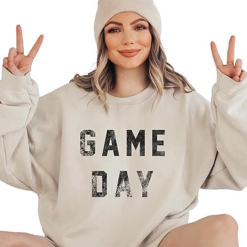 Game Day Sweatshirt, Cute Sports Sweatshirt For Women, Vintage Football Pullover Sweater, Touchdown Shirt, Gift For Mom, Unisex Crewneck Sweatshirt Ash Grey thumbnail 9