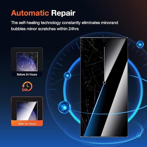 2 Pack Anti-Spy Private Screen Protector Install kit for Samsung Galaxy S23 Ultra 6.8 Inch,Auto-Positioning 3D Curved Full-coverage Flexible Soft TPU Screen Protective Film,Sensitive Touch Ultrathin thumbnail 4