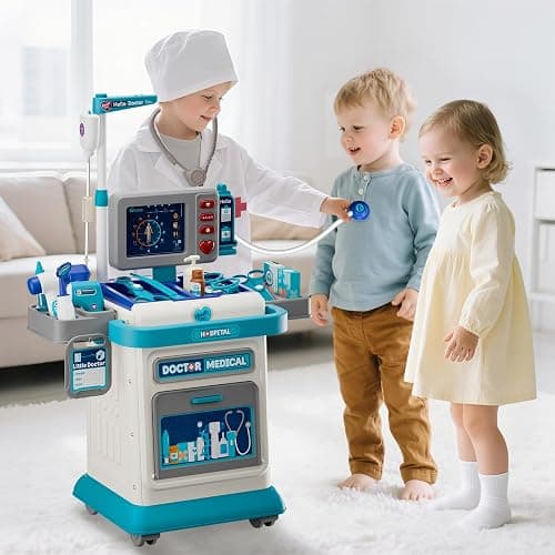 AuroTops Doctor Kit for Toddlers 3-5, 26 Pcs Kids Doctors Play Set | Gifts for 3 Year Old Boys Role Play Toy Medical Cart Doctor Toys Educational Toys for Boys & Girls Birthday Gifts Ages 3-8 thumbnail 7