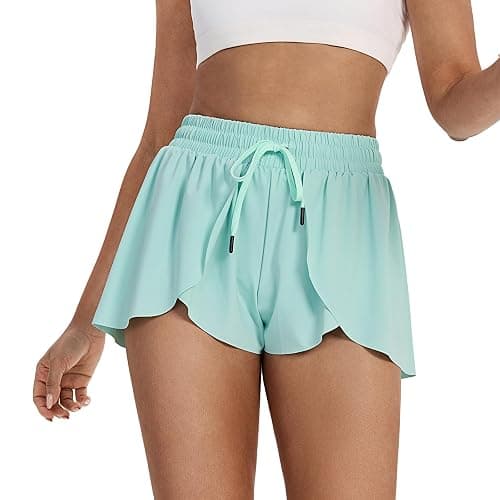 Flowy Running Shorts for Women Workout Athletic Gym Yoga Butterfly Skirt with Pockets Spandex Cute Clothes Summer thumbnail 4