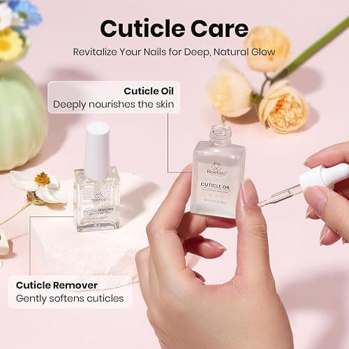 Beetles Nail Prep Kit Nail Dehydrator and Primer Cuticle Oil Cuticle Remover 4PCS 7.5ML Nails Care Tool Kit with Cuticles Pusher Nails Files Clippers Dust Brush 6PCS Manicure Tools for Gel Polish thumbnail 5