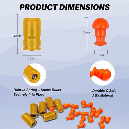 Bullets Refill Ammo Pack Compatible with Semi Automatic Shell Ejecting Toy Guns, 100 Bullets and 12 Shells Automatic Soft Bullet Toy Gun Accessories thumbnail 3