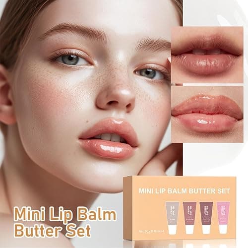 4Pcs Hydrating Lip Gloss Set, Mini Lip Balm Pack, High Shine Glass Finish Lip Moisturizing Plumping Lip Gloss Shiny Jelly Liquid Lipstick for Women thumbnail 8