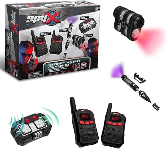 SpyX / Secret Agent Comms Kit - Includes Spy Toy Walkie-Talkie Pair / Micro Spy Scope / Invisible Ink Pen / Secret Voice Disguiser. 4 Communication & Surveillance Tools for Spy Kids - Image 1