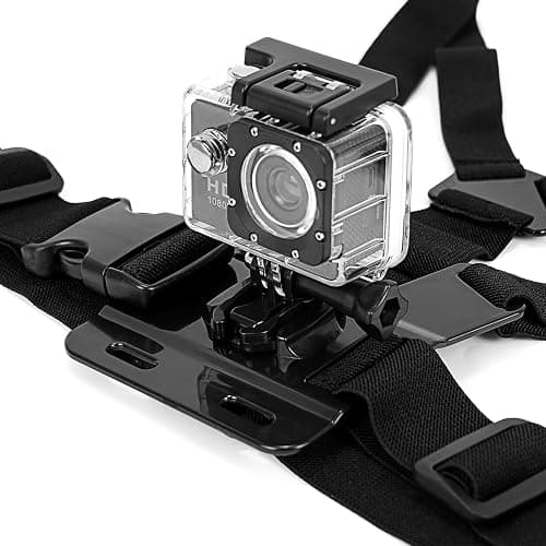 Waterproof Chest Mount, Harness, Strap, Compatible with Gopro Hero 13 12 11 10 9 8 7 6 5 4 3 / DJI, AKASO, Apeman, Apexcam & Most Action Cameras, Chest Strap +2 J-Hook, Thumbscrew & Storage Bag thumbnail 6