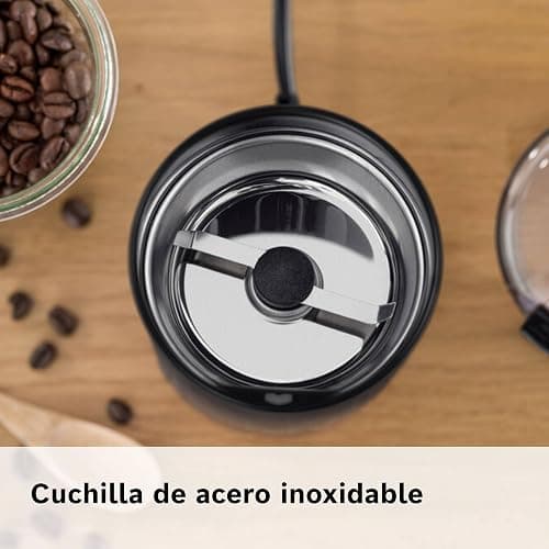 Bosch - Molinillo de café eléctrico, 180 W, capacidad 75 gramos, negro, TSM6A013B thumbnail 5