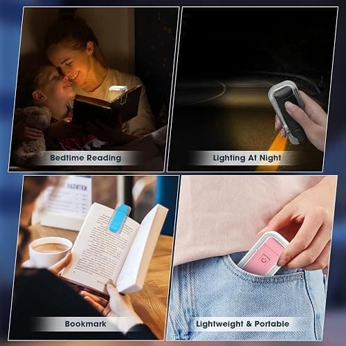 VZZNN 12 Pack Reading Light,Rechargeable Book Light for Reading in Bed,Clip-On Book Lights with 3 Color Temperature,Bulk Gifts for Book Lovers Kids Adults（Multicolor） thumbnail 7