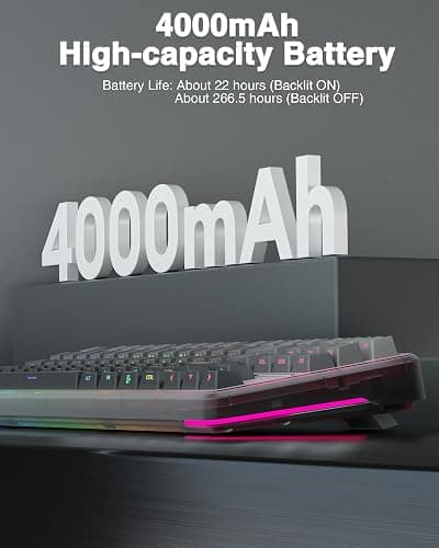 AULA F87 Pro Wireless Mechanical Keyboard,Tri-Mode BT5.0/2.4GHz/USB-C Hot Swappable Custom Keyboard,Pre-lubed Switches,Side Printed PBT Keycaps,75% TKL RGB Backlit Gaming Keyboards thumbnail 7