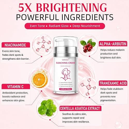 Skin Bleaching Cream with Vitamin C & Arbutin, Dark Spot Remover for Body Intimate Areas,Underarm, Knees, Elbows,Inner Thighs & Bikini Line,Gentle Whitening Moisturiser for Sensitive Skin, 1.7 FL OZ thumbnail 2