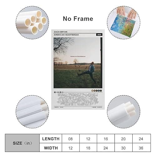 American Heartbreak Poster Zach Album Bryan Music Poster Album Cover Canvas Art Poster 08x12inch(20x30cm) thumbnail 2