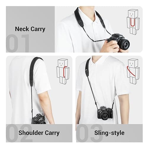 Soft Camera Shoulder Strap Neck Strap for Sony ZV-E10 II ZV-E10 R50 R50V R100 R10 Canon EOS M50 Mark II M50 Ricoh G900 II G900SE II Fuji X-E5, Comfortable & Breathable Mirrorless Compact Camera Strap thumbnail 5