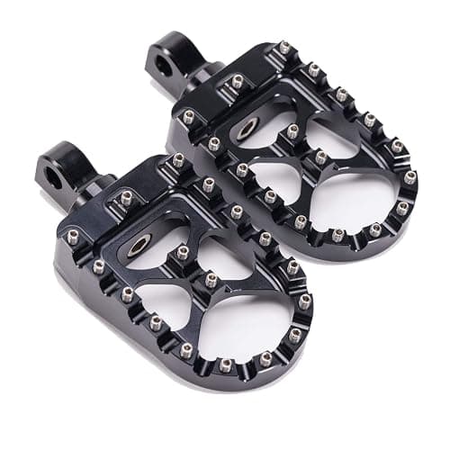 Hopider CNC Wide Foot Pegs 360° Roating MX Chopper Bobber Style for harley Dyna Sportster Fatboy Iron 883,Black - Image 1